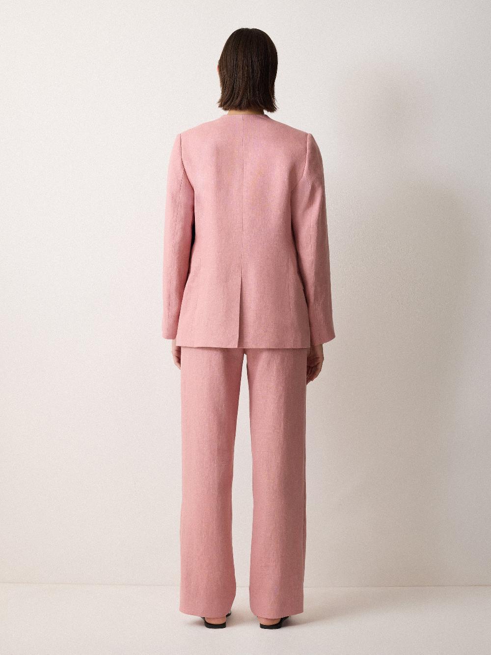 Jigsaw Linen Blake Trouser Pink