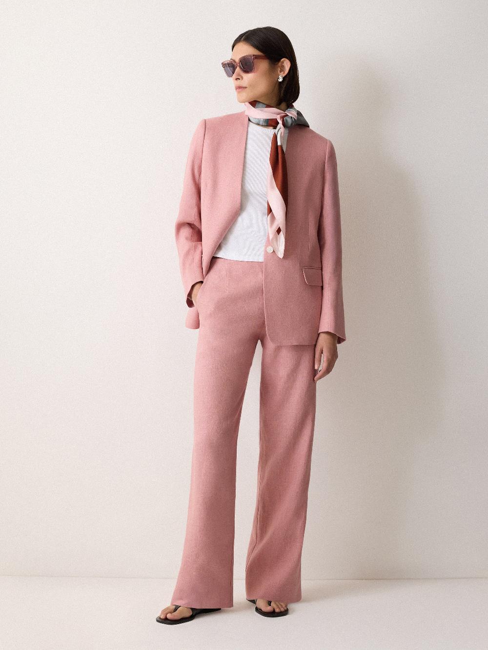 jigsaw Linen Blake Trouser Pink