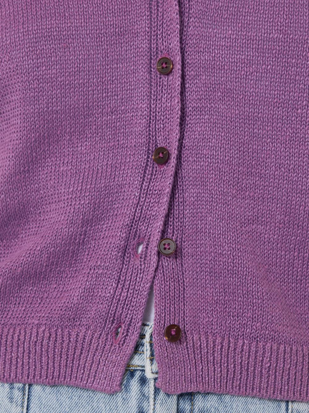 Jigsaw Linen Button Through Tank Purple
