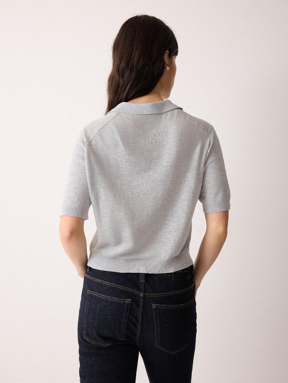 Jigsaw Linen Cotton Polo Blue