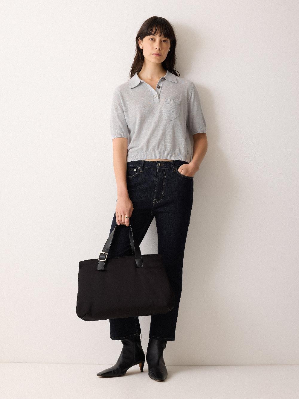 jigsaw Linen Cotton Polo Blue