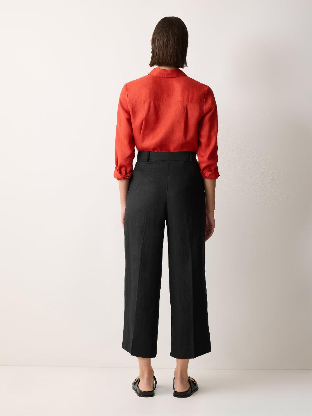 Jigsaw Linen Cropped Kemp Trouser Black