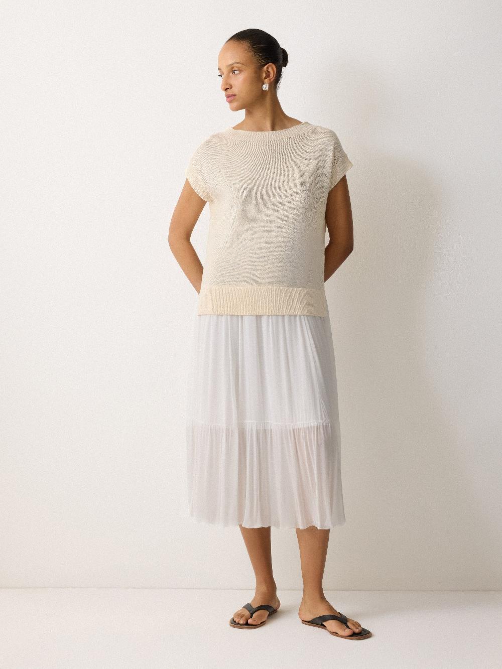 Jigsaw Linen Mixed Media Dress Neutral