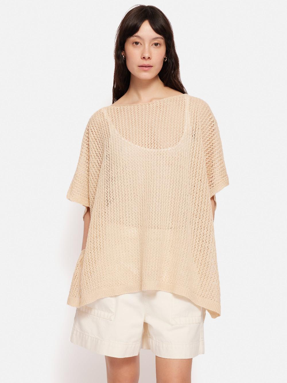 Jigsaw Linen Poncho Cream
