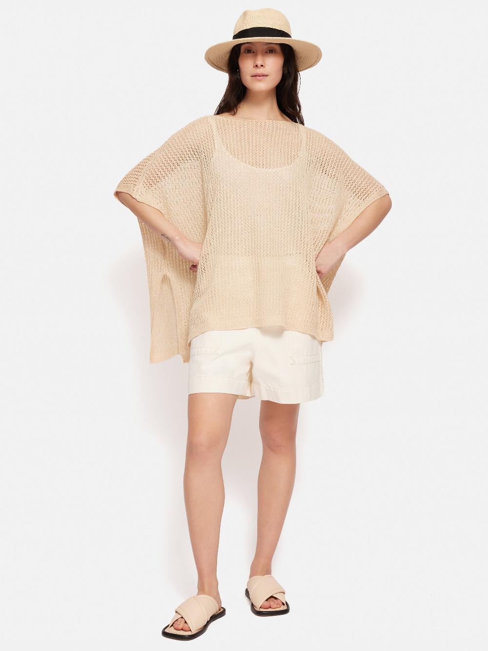 jigsaw Linen Poncho Cream