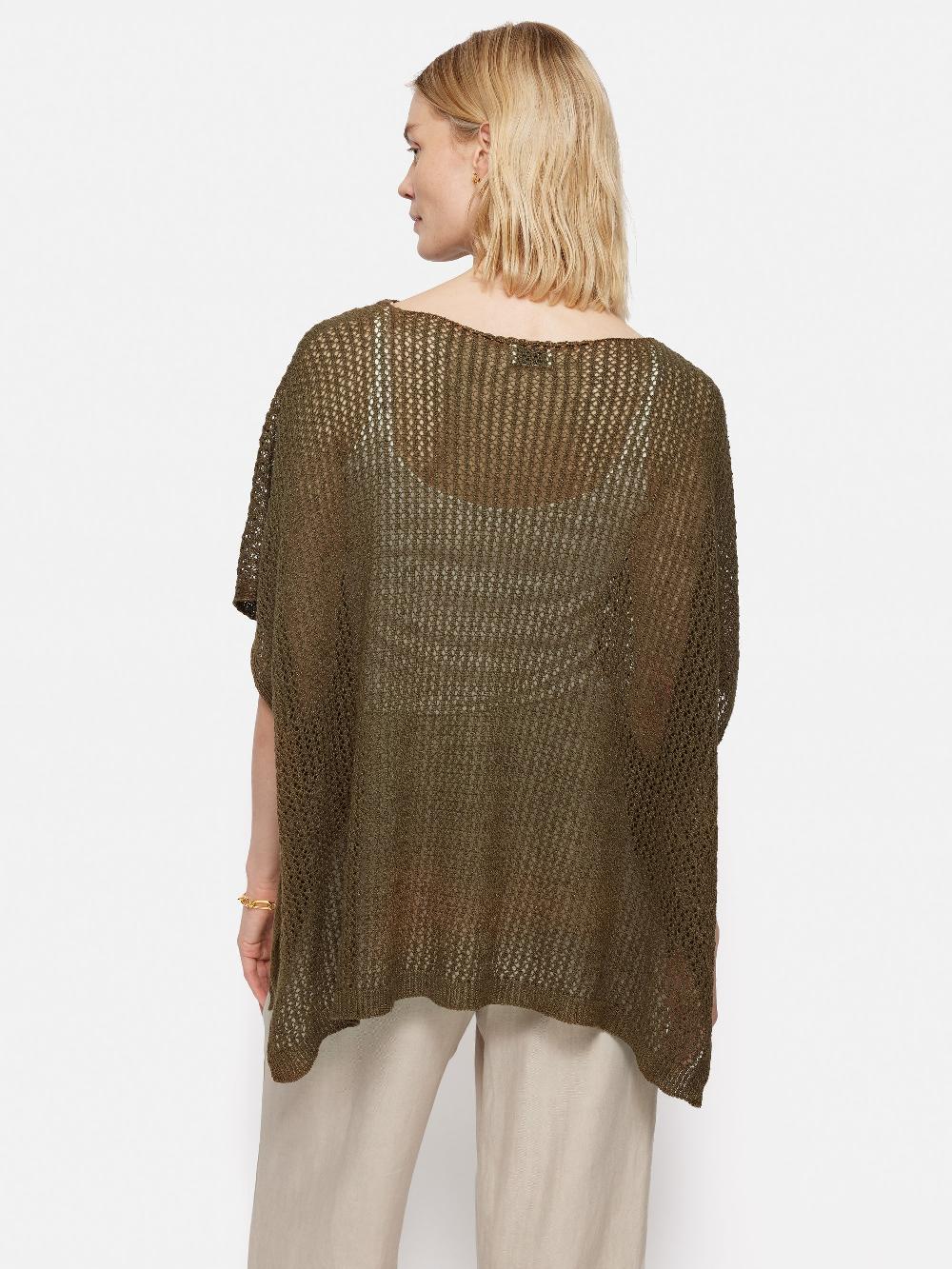 Jigsaw Linen Poncho Khaki