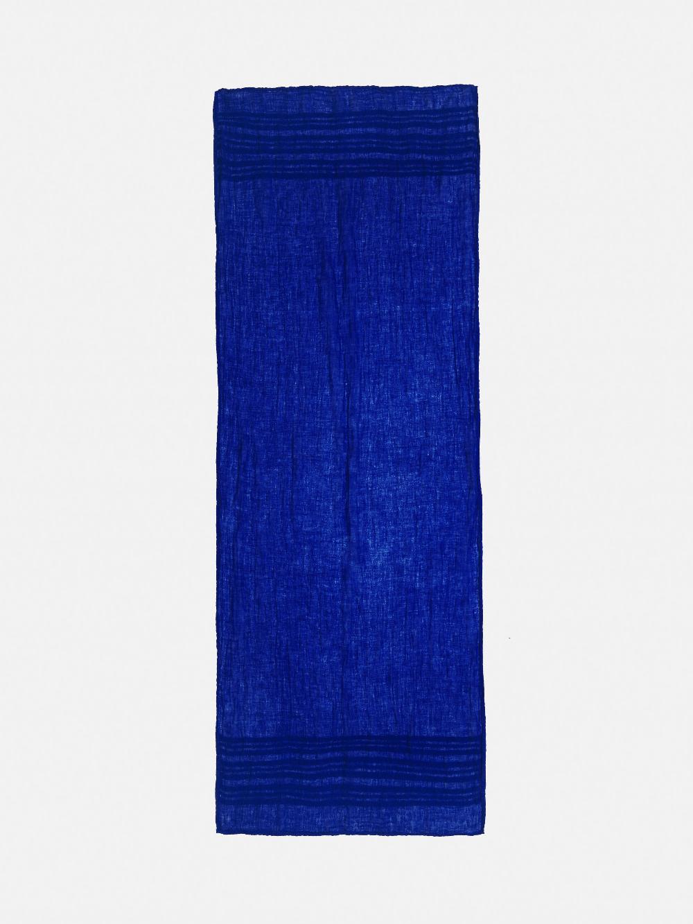 Jigsaw Linen Woven Scarf Blue