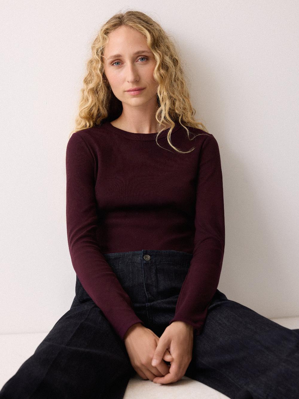 jigsaw Long Sleeve Fine Cotton Baby Tee Purple