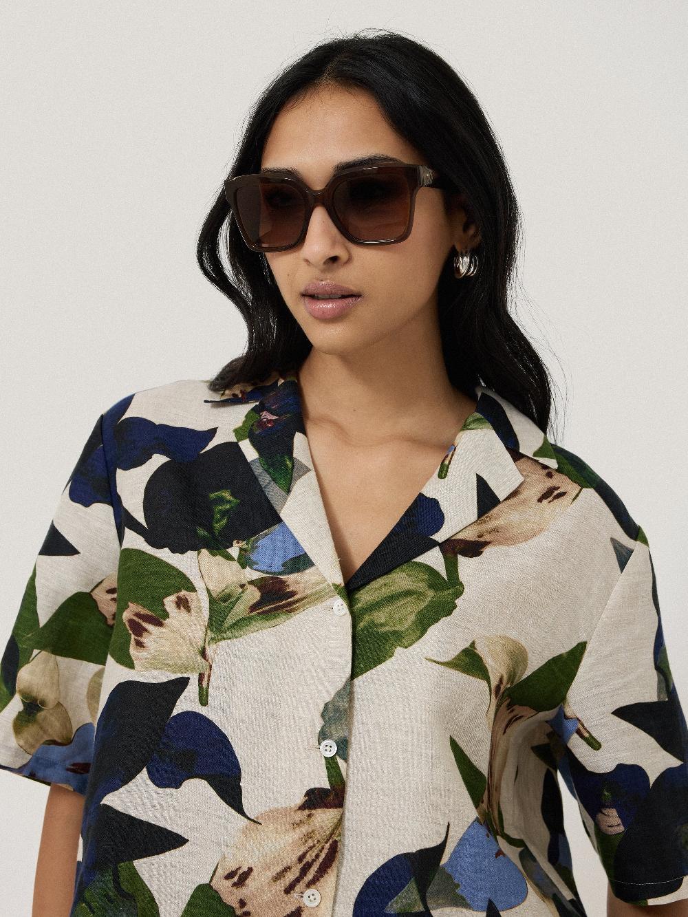 Jigsaw Maldon D-frame Sunglasses Chocolate