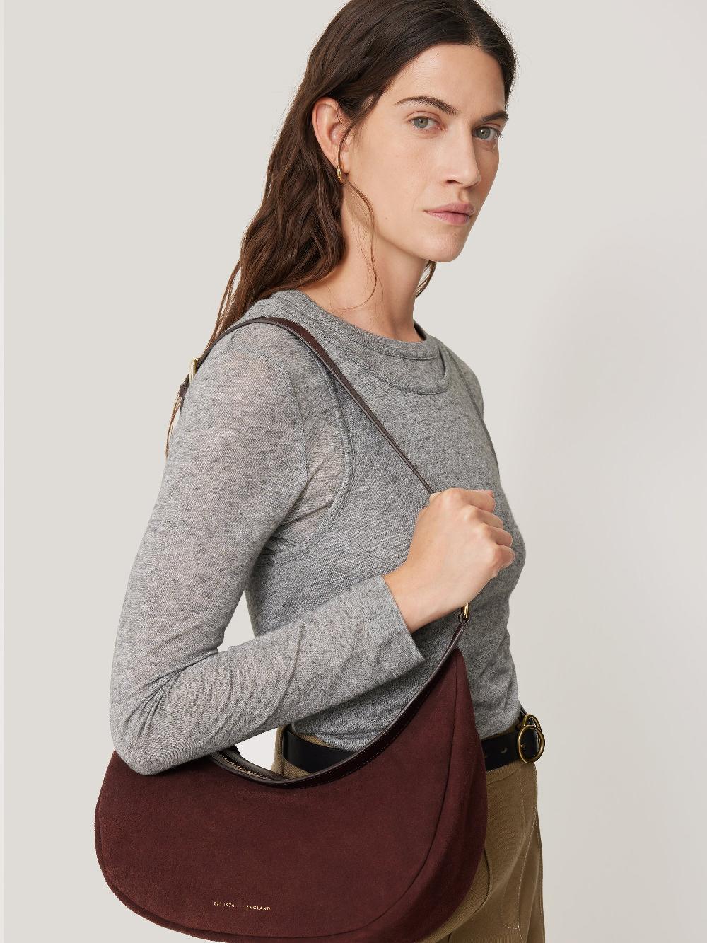 Jigsaw Melbury Soft Suede Bag Port