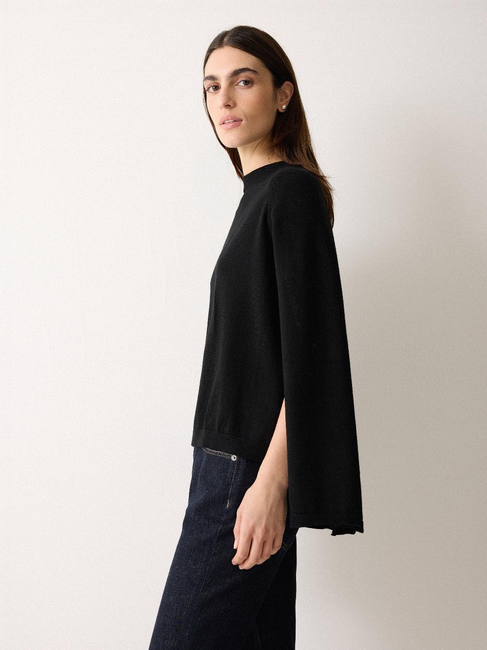Jigsaw Merino Cape Jumper Black