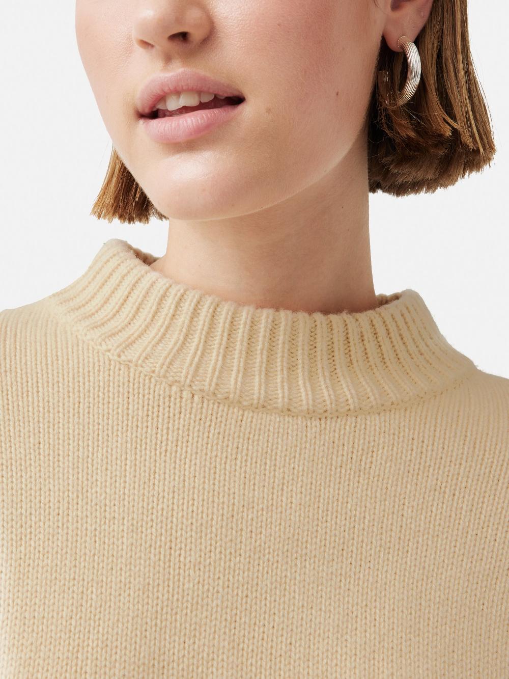 Jigsaw Merino Cashmere Boyfriend Crew Cream