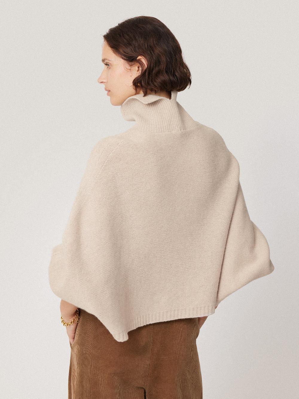 Jigsaw Merino Poncho Jumper Cream