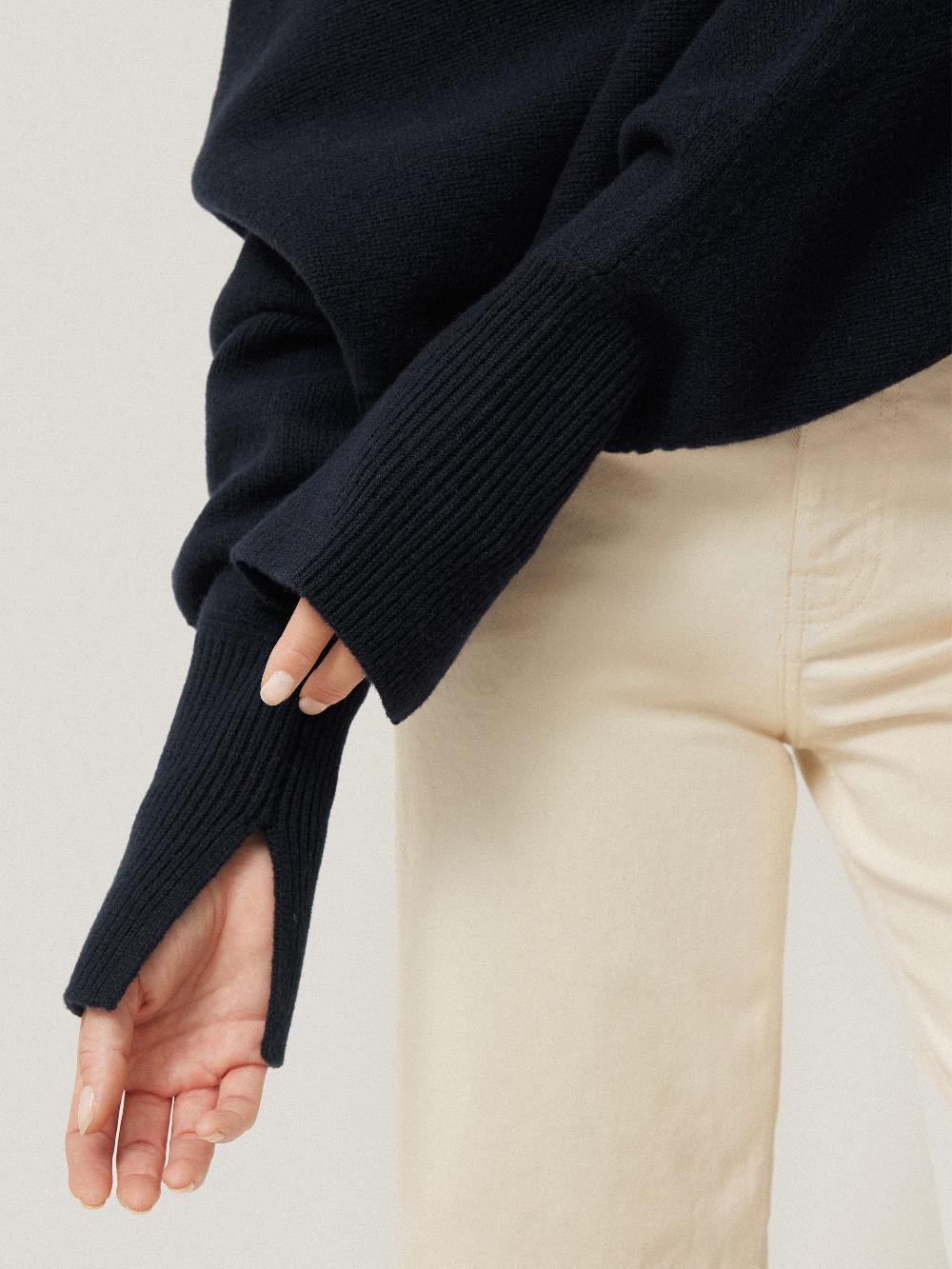 Jigsaw Merino Poncho Jumper Navy