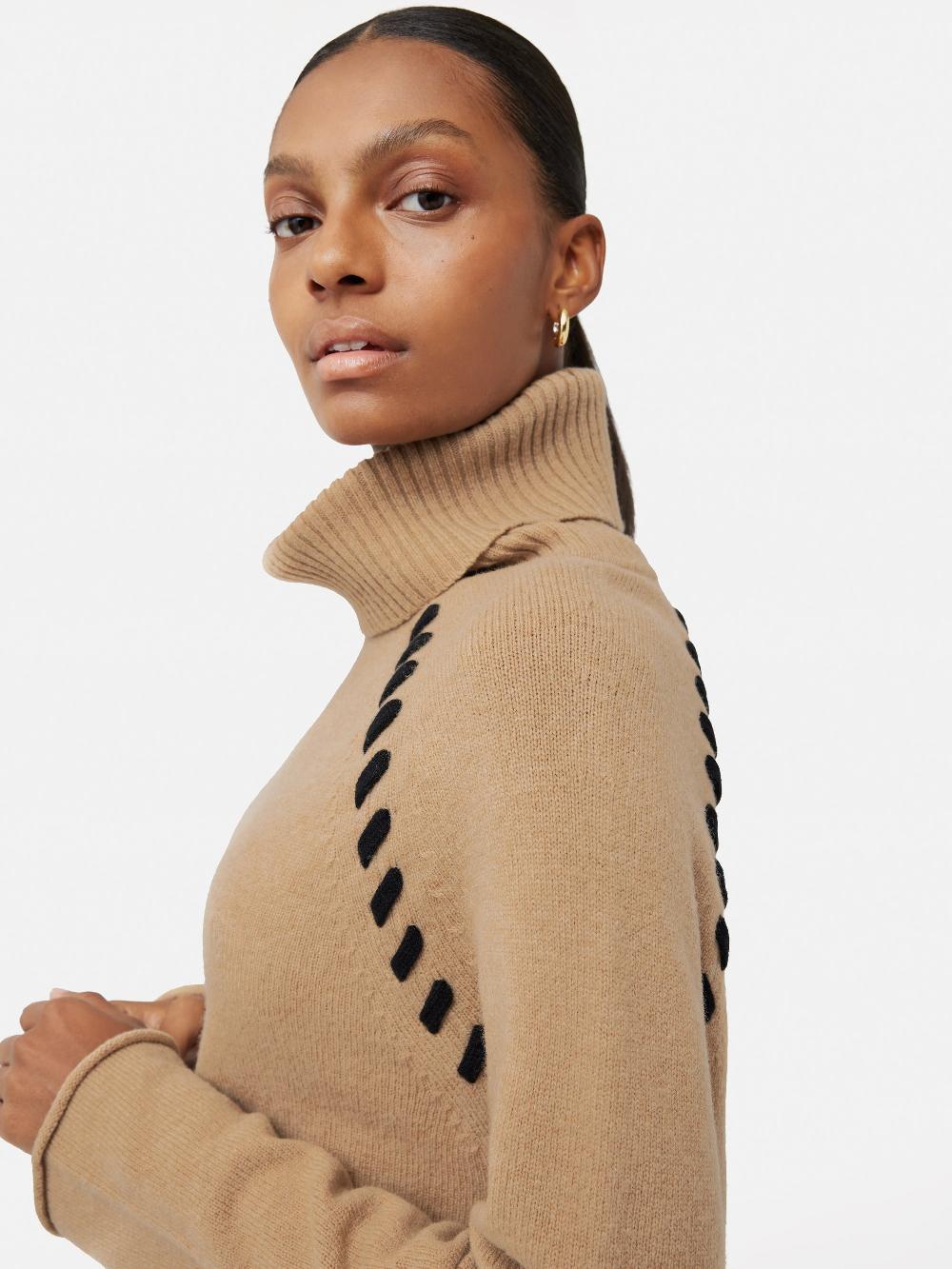 Jigsaw Merino Scoop Hem Jumper Camel