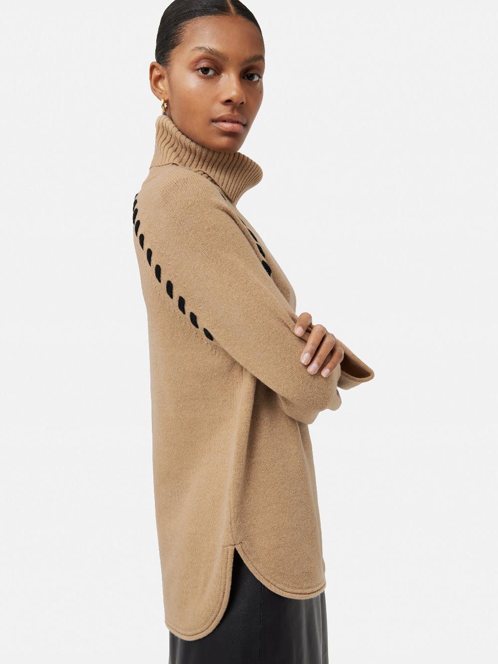 Jigsaw Merino Scoop Hem Jumper Camel