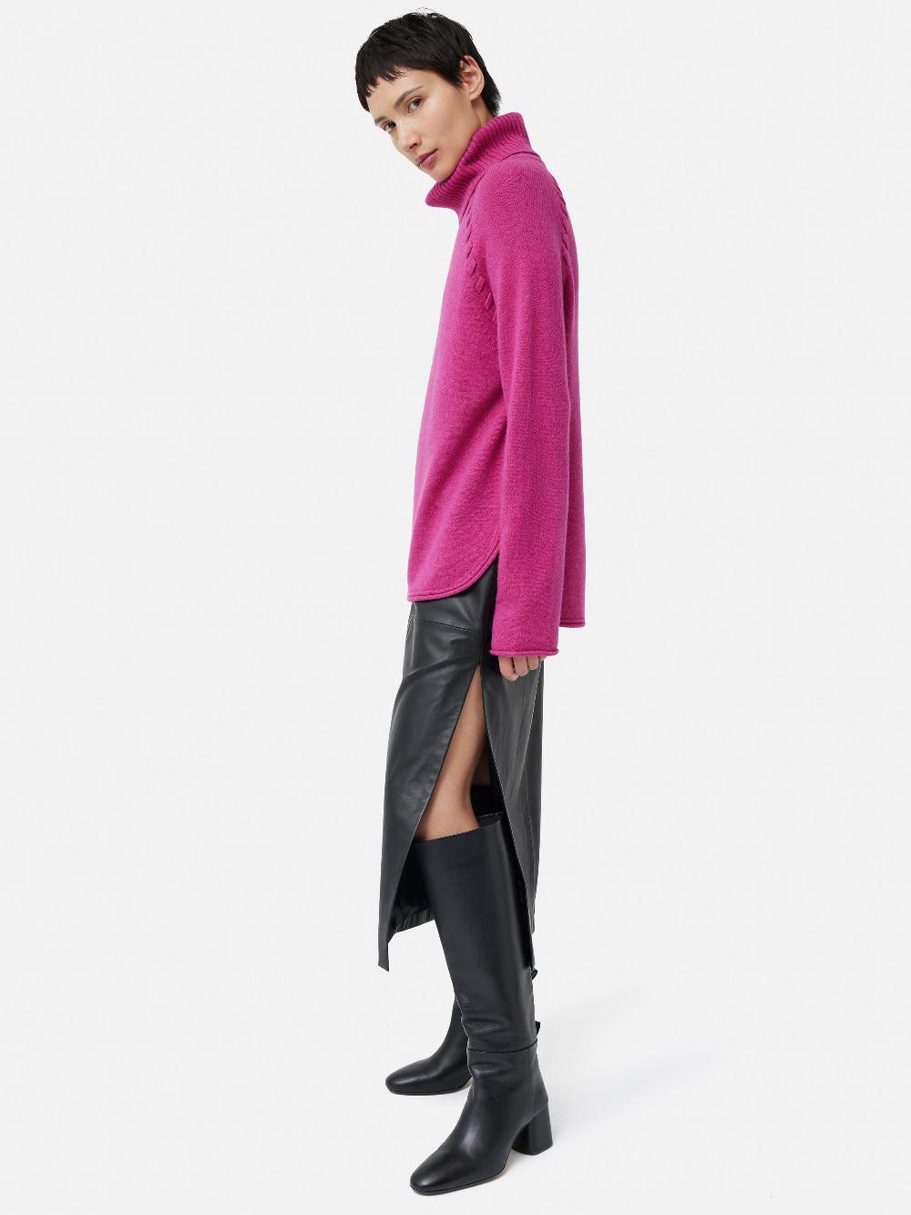 Jigsaw Merino Scoop Hem Jumper Pink