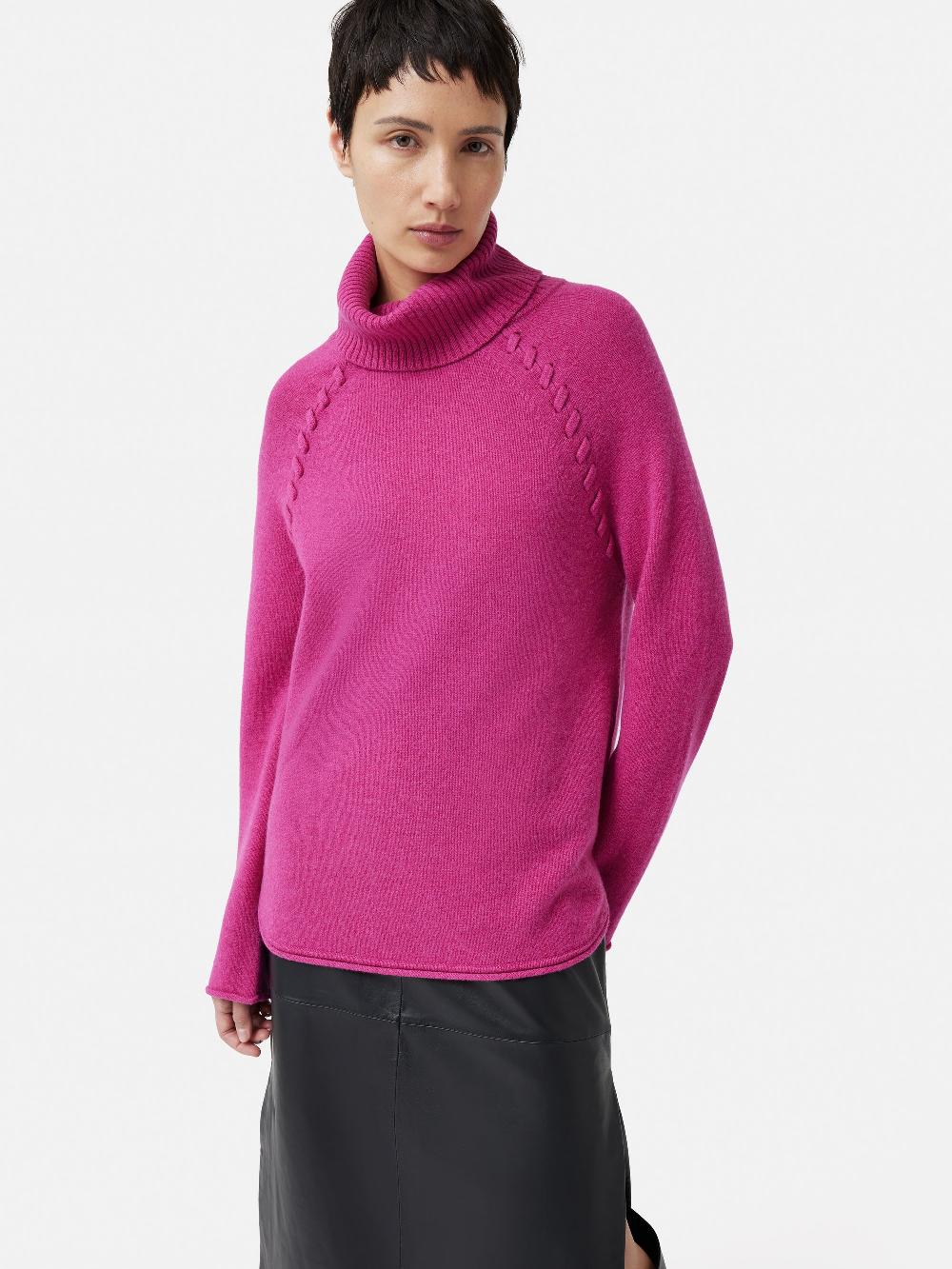jigsaw Merino Scoop Hem Jumper Pink