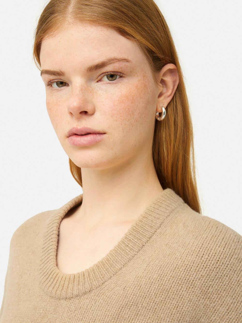 Jigsaw Merino U Neck Jumper Camel