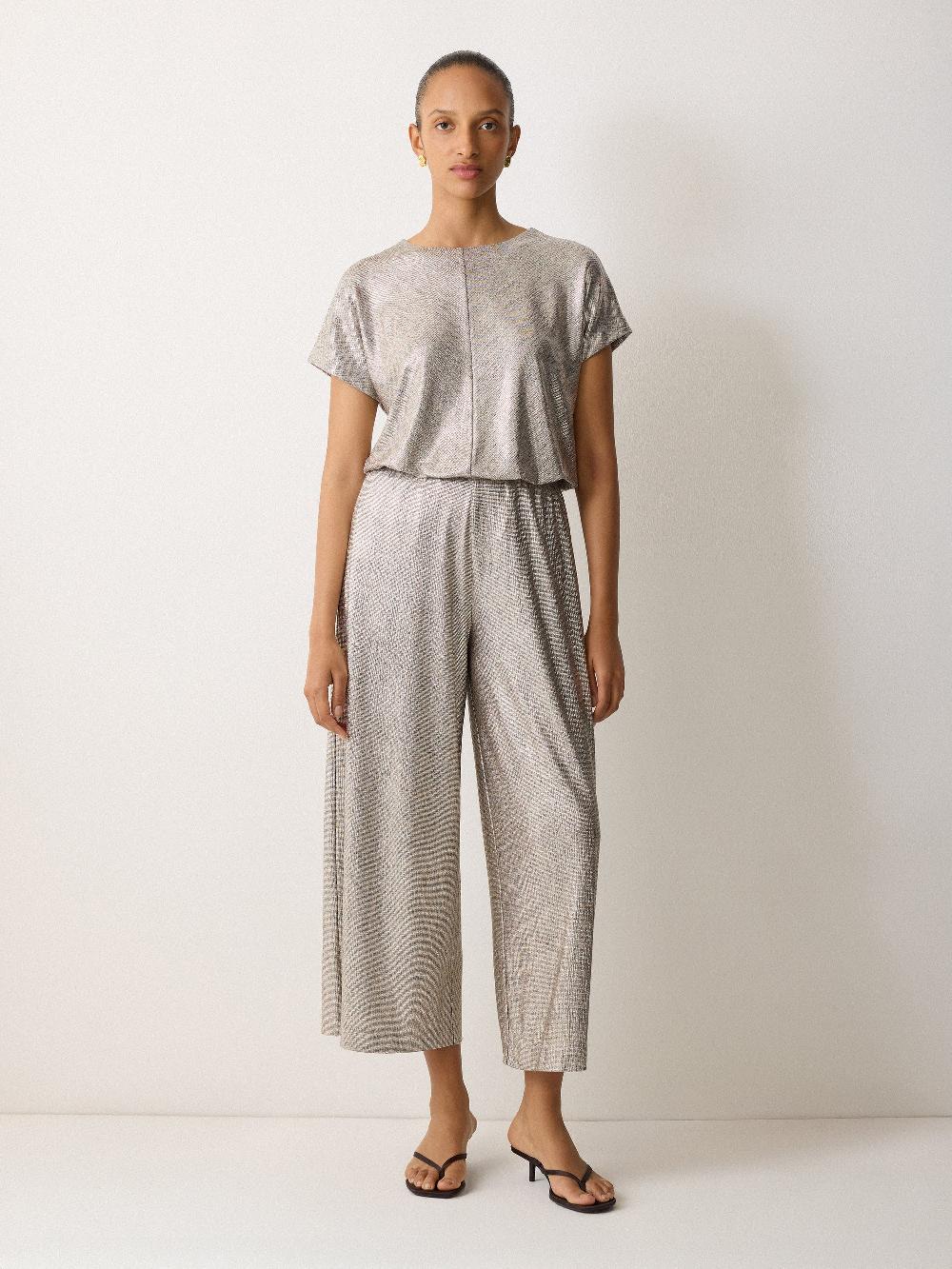 Jigsaw Metallic Cap Sleeve Top Gold