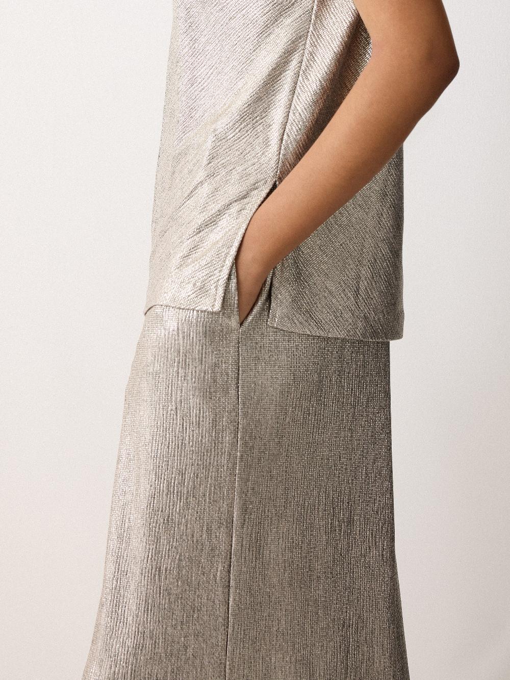 Jigsaw Metallic Palazzo Trouser Gold