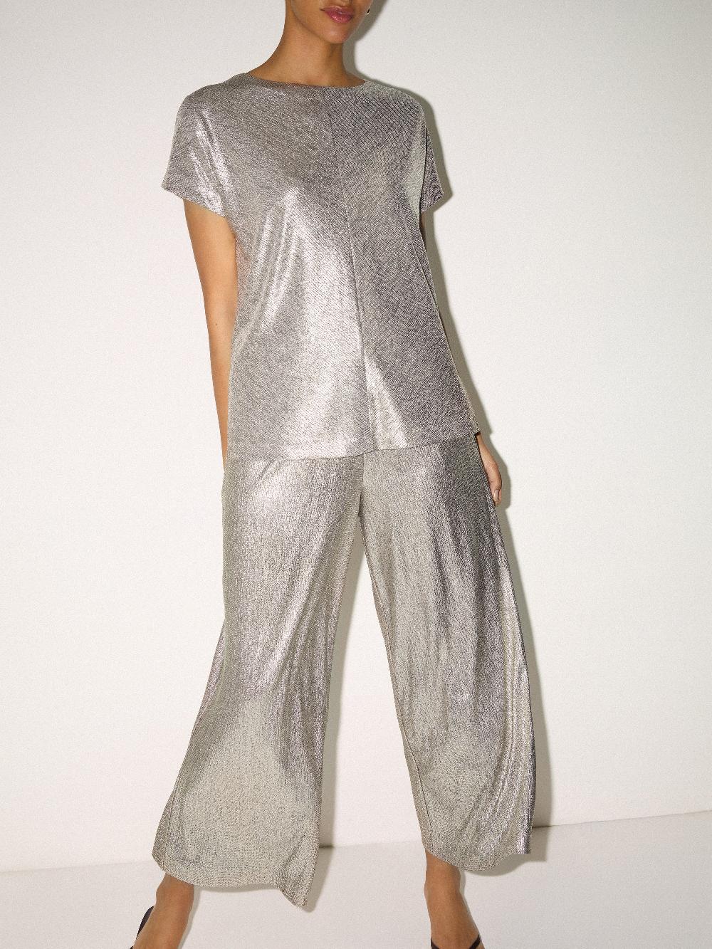 Jigsaw Metallic Palazzo Trouser Gold