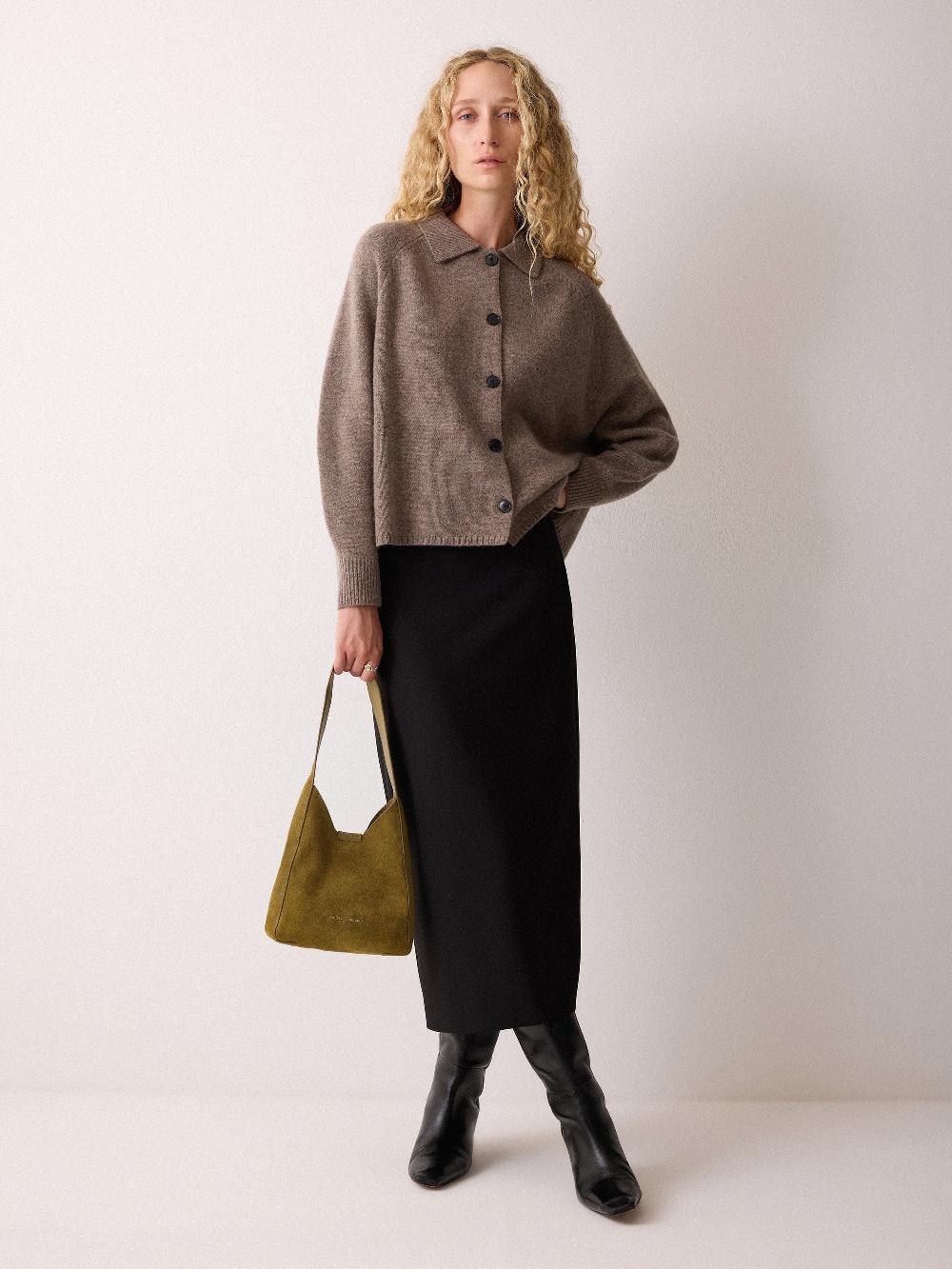 Jigsaw Mini Heckfield Suede Tote Green