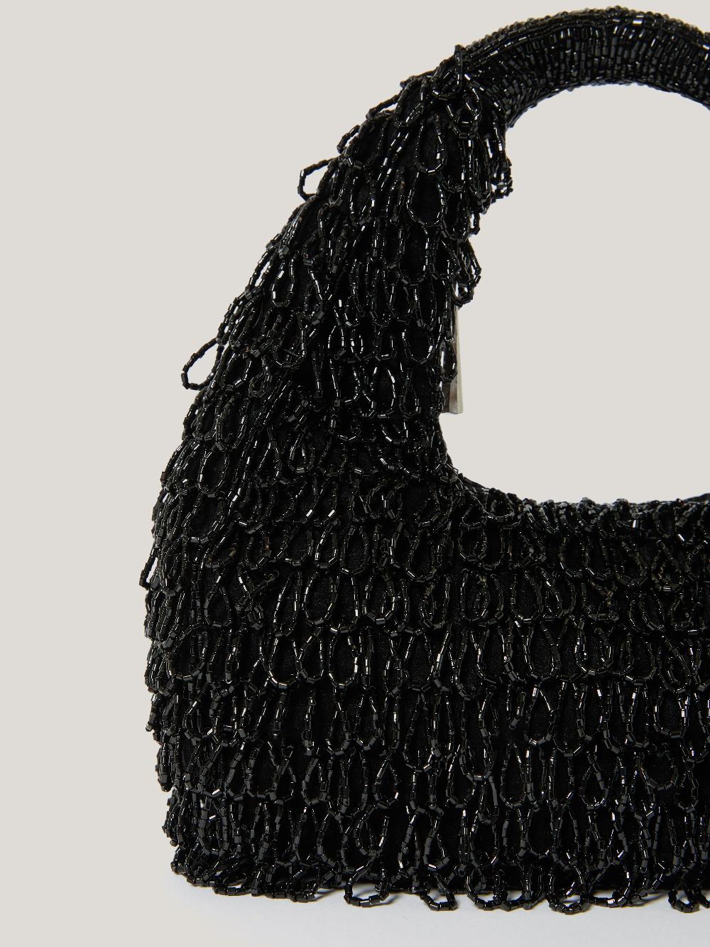 Jigsaw Mini Tay Beaded Bag Black