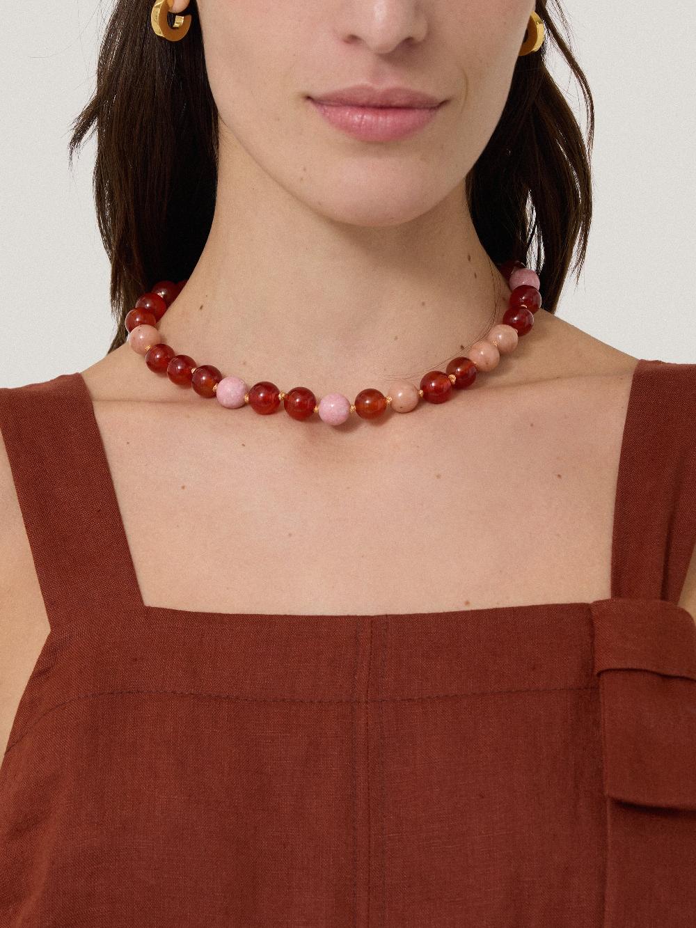 Jigsaw Mixed Bead Necklaces Multi