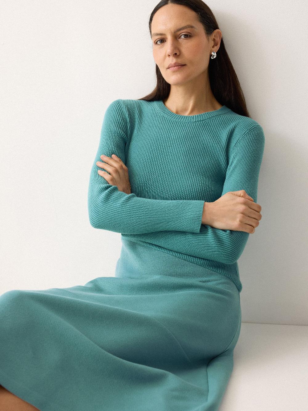 Jigsaw Mixed Media Panelled Dress Blue