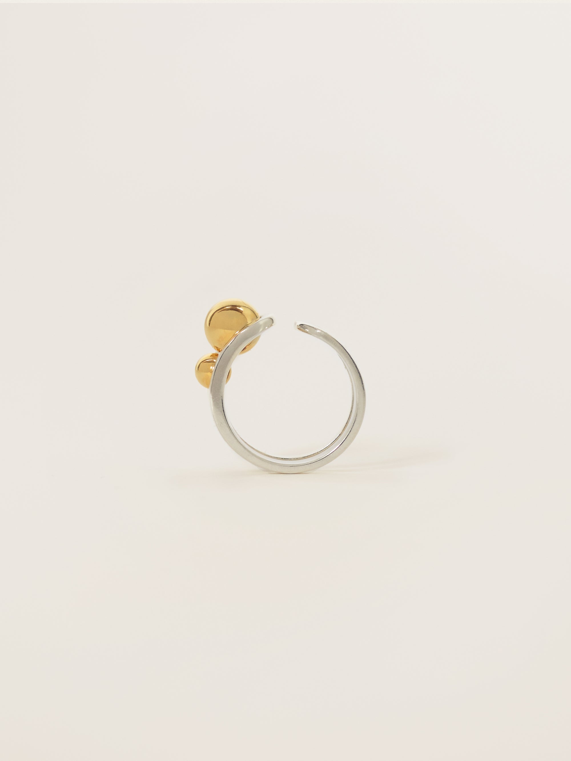 Jigsaw Mixed Metal Ball Ring Multi