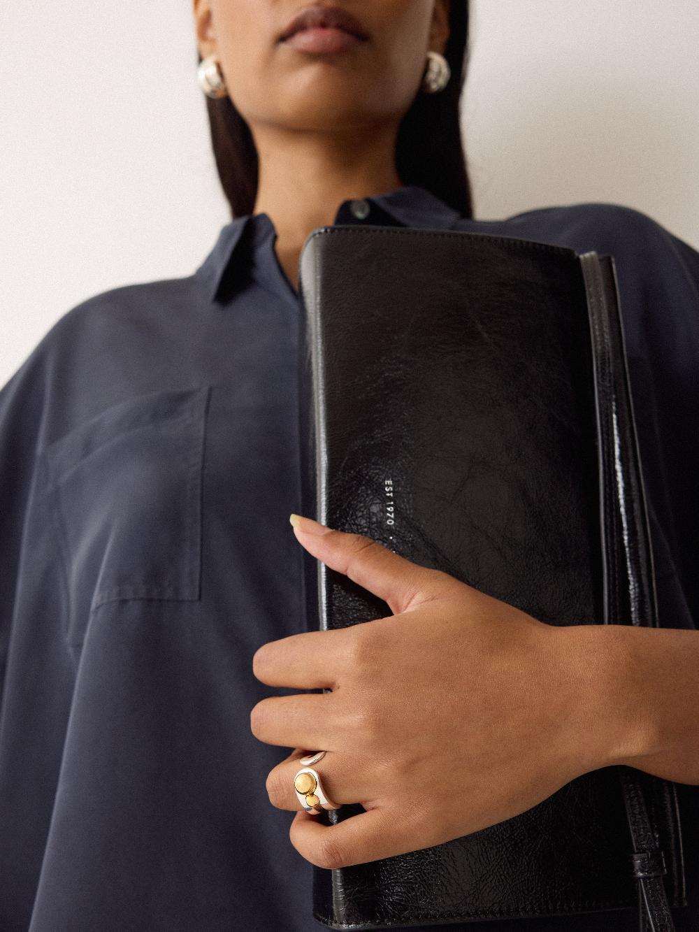 jigsaw Mixed Metal Ball Ring Multi