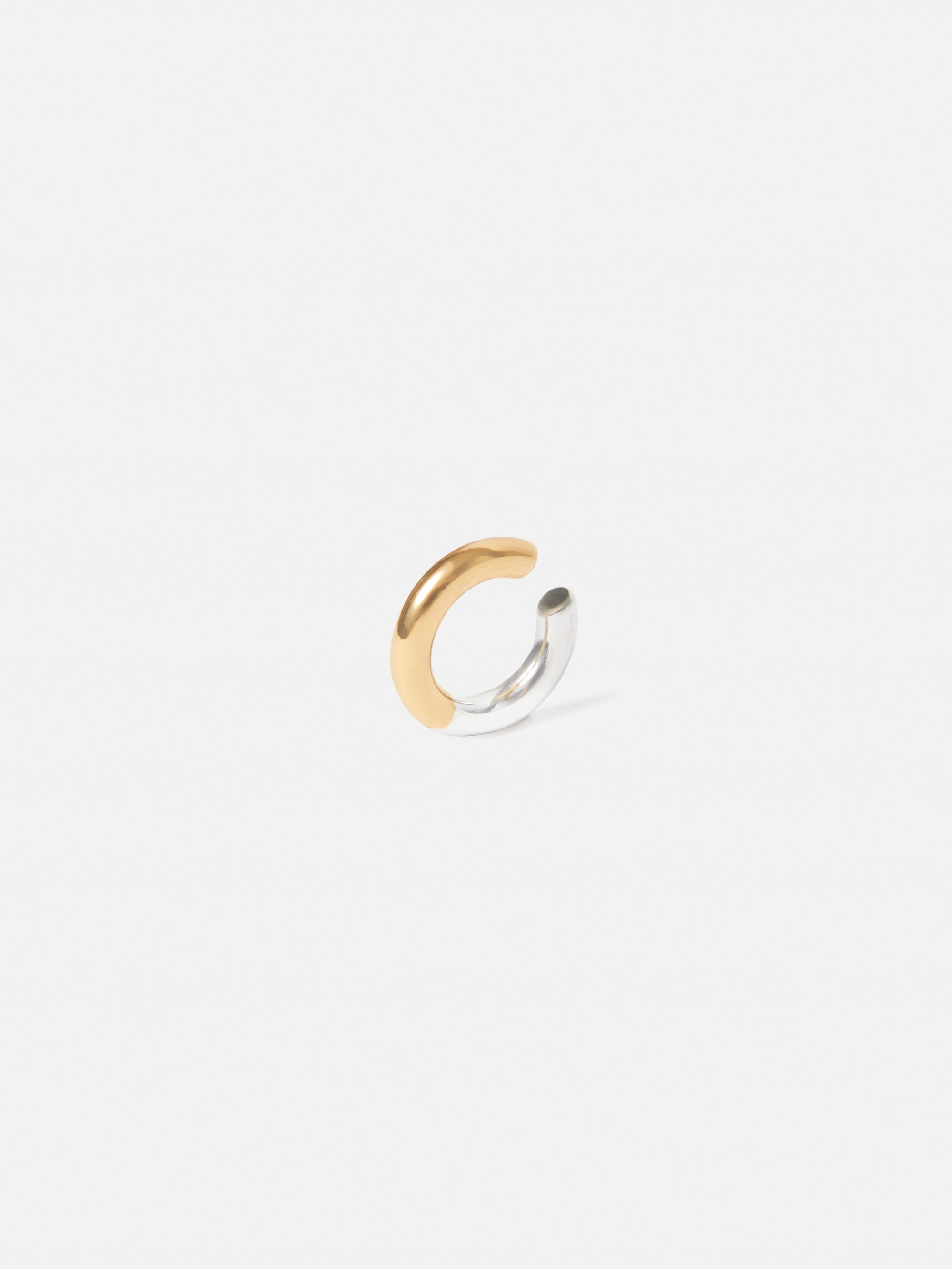 Jigsaw Mixed Metal Ear Cuff Gold