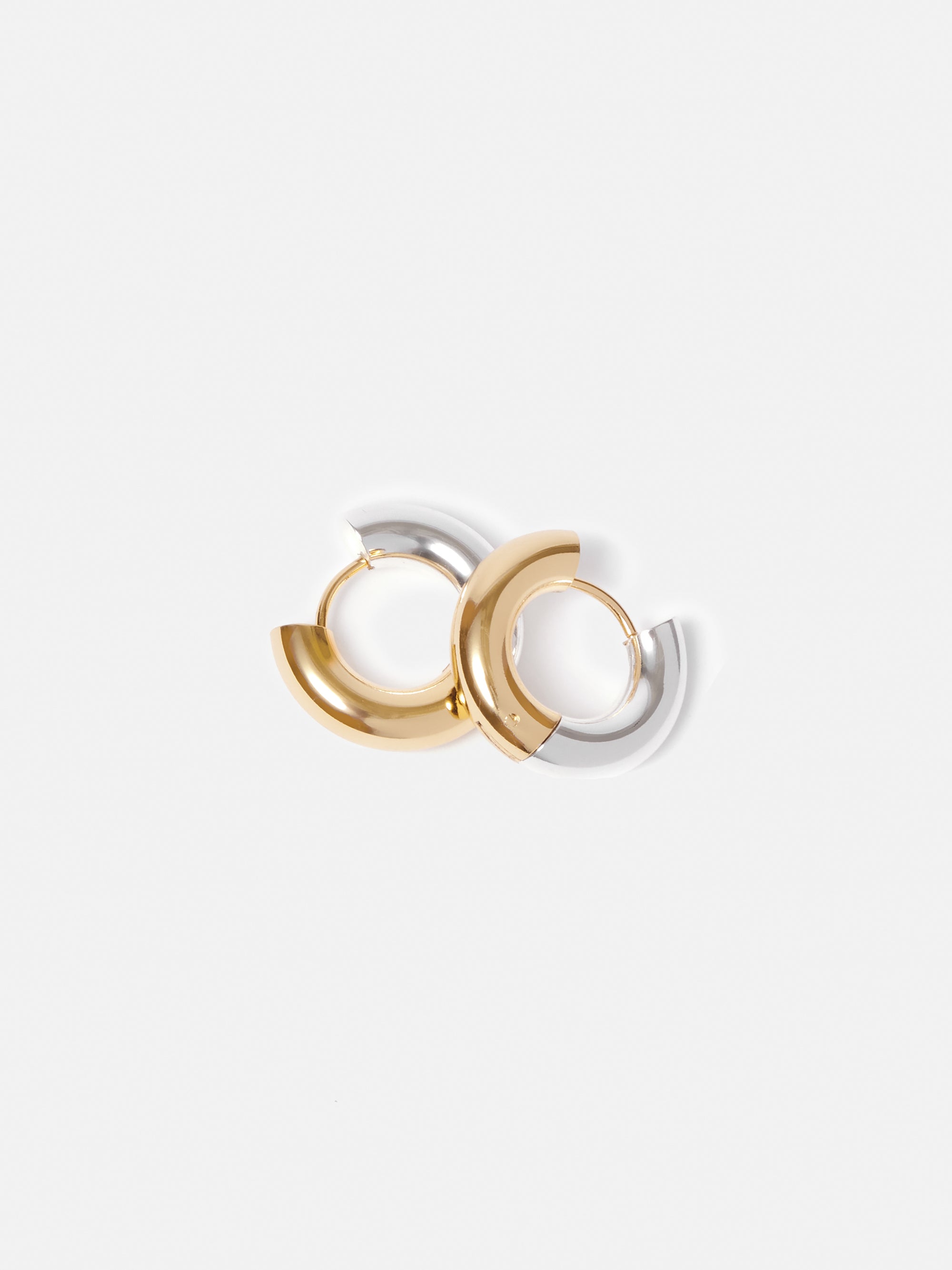 Jigsaw Mixed Metal Hoop Earring Multi