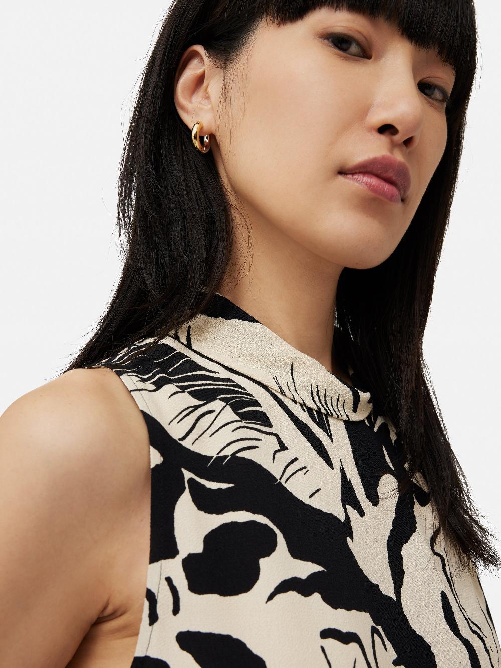 Jigsaw Mixed Metal Hoop Earring Multi