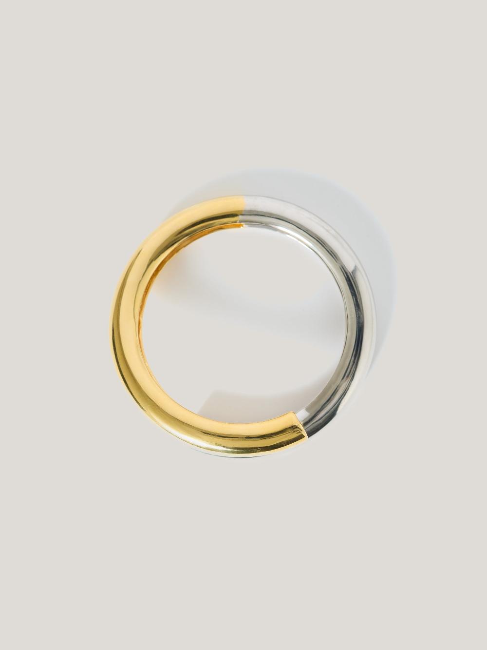 Jigsaw Mixed Metal Wrap Bangle Multi