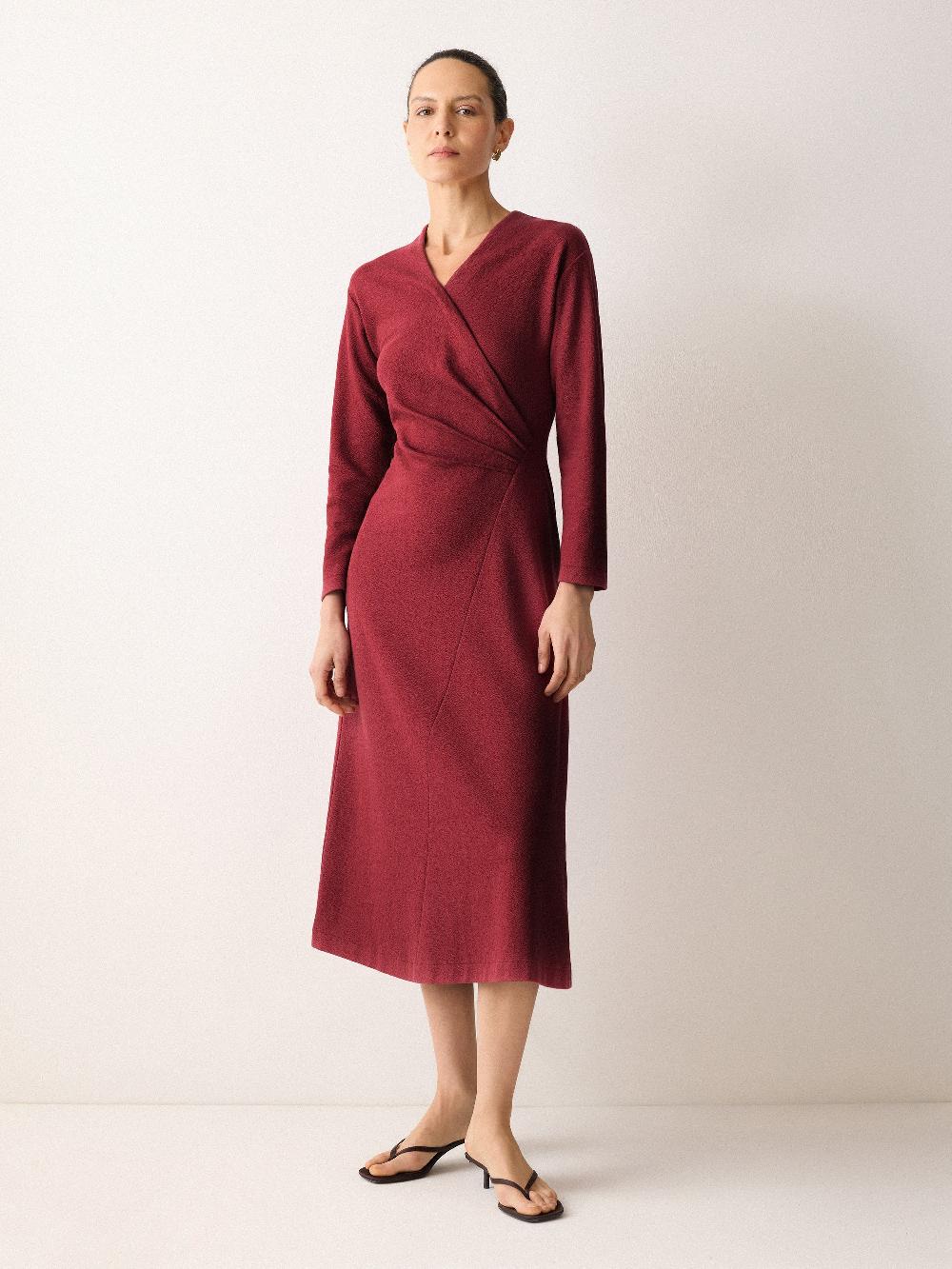 Jigsaw Mock Wrap Jersey Dress Pink