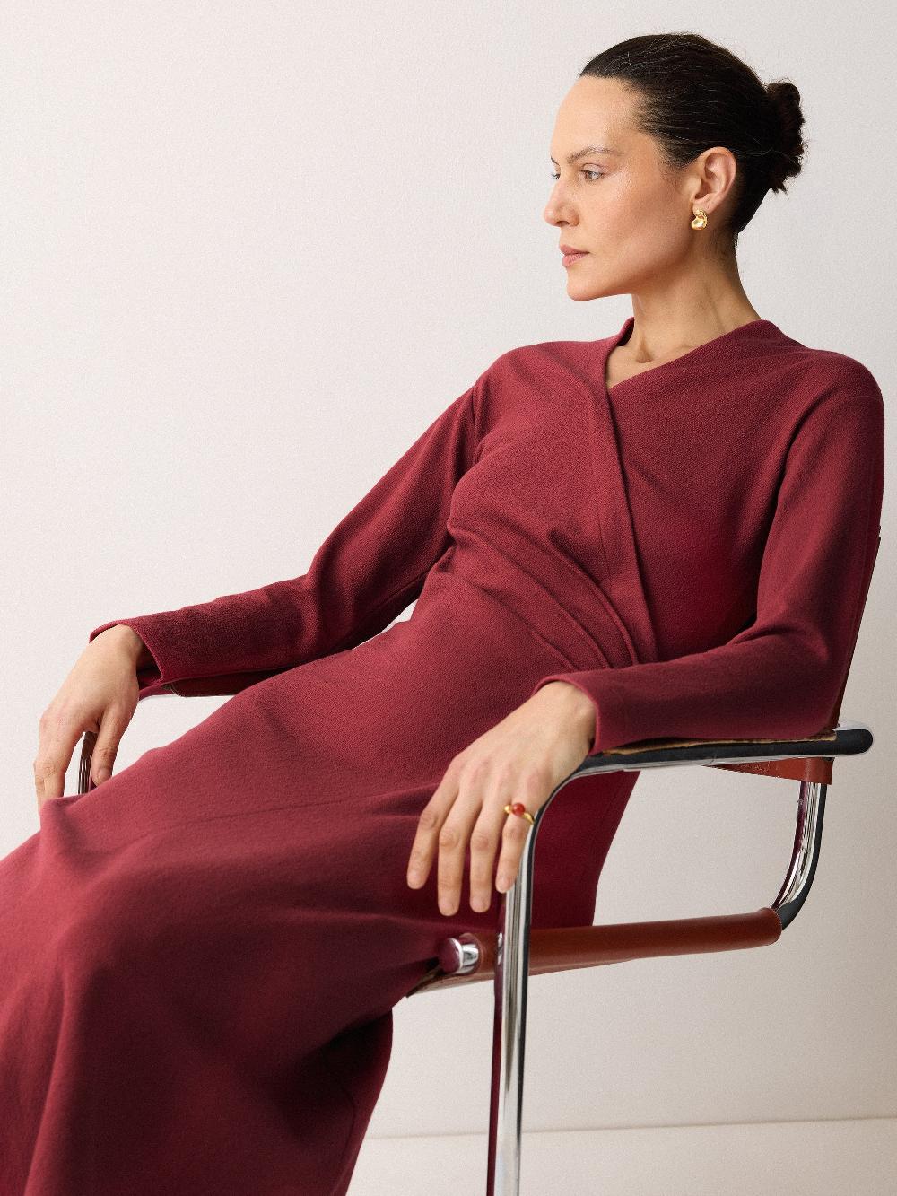 Jigsaw Mock Wrap Jersey Dress Pink