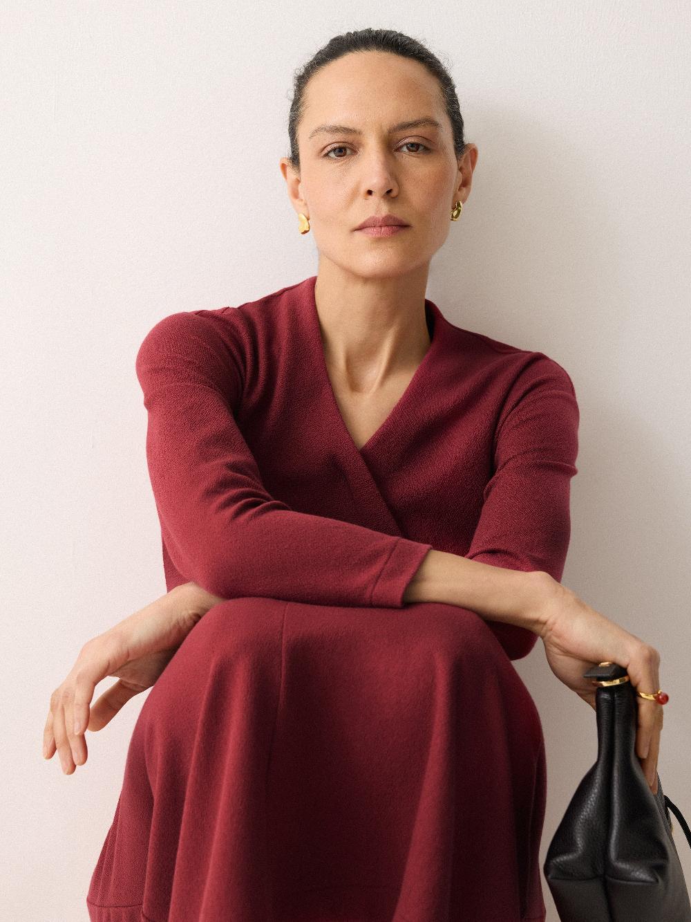 jigsaw Mock Wrap Jersey Dress Pink