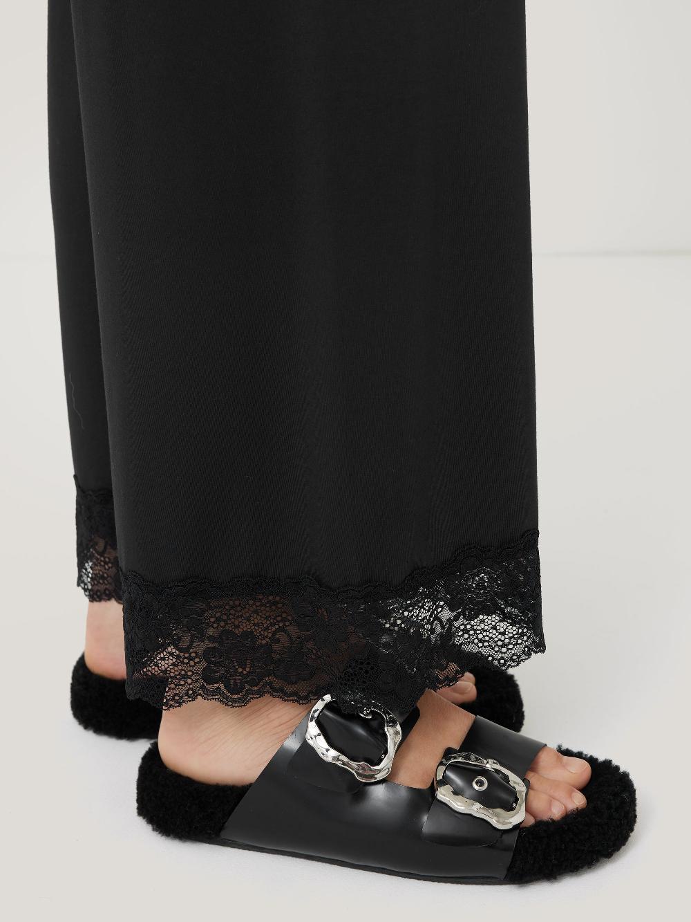 Jigsaw Modal Lace Pyjama Trouser Black