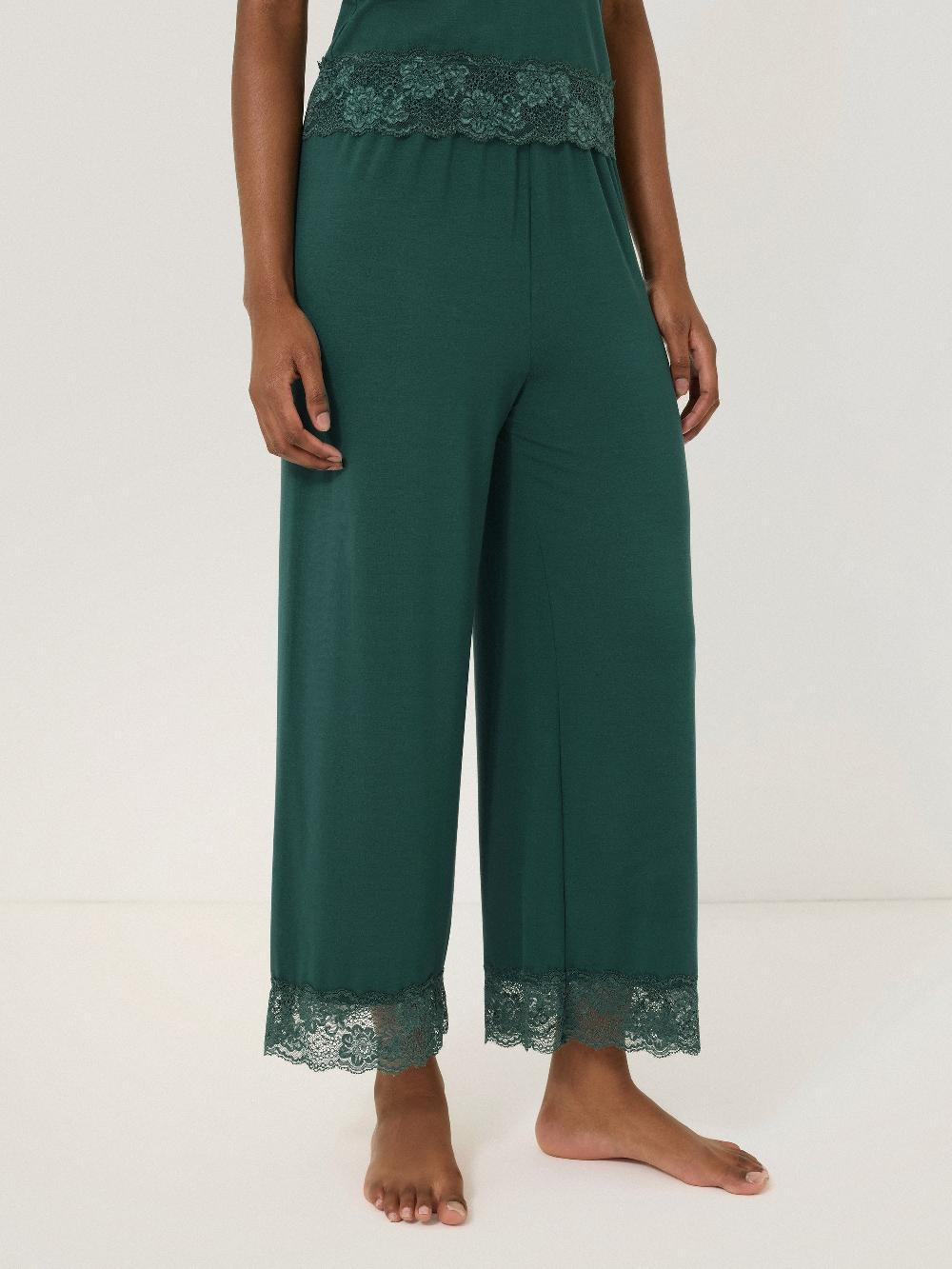 Jigsaw Modal Lace Pyjama Trouser Green