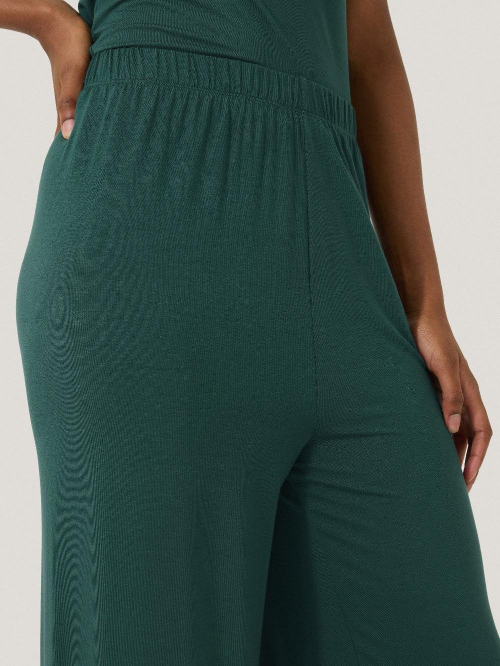 Jigsaw Modal Lace Pyjama Trouser Green