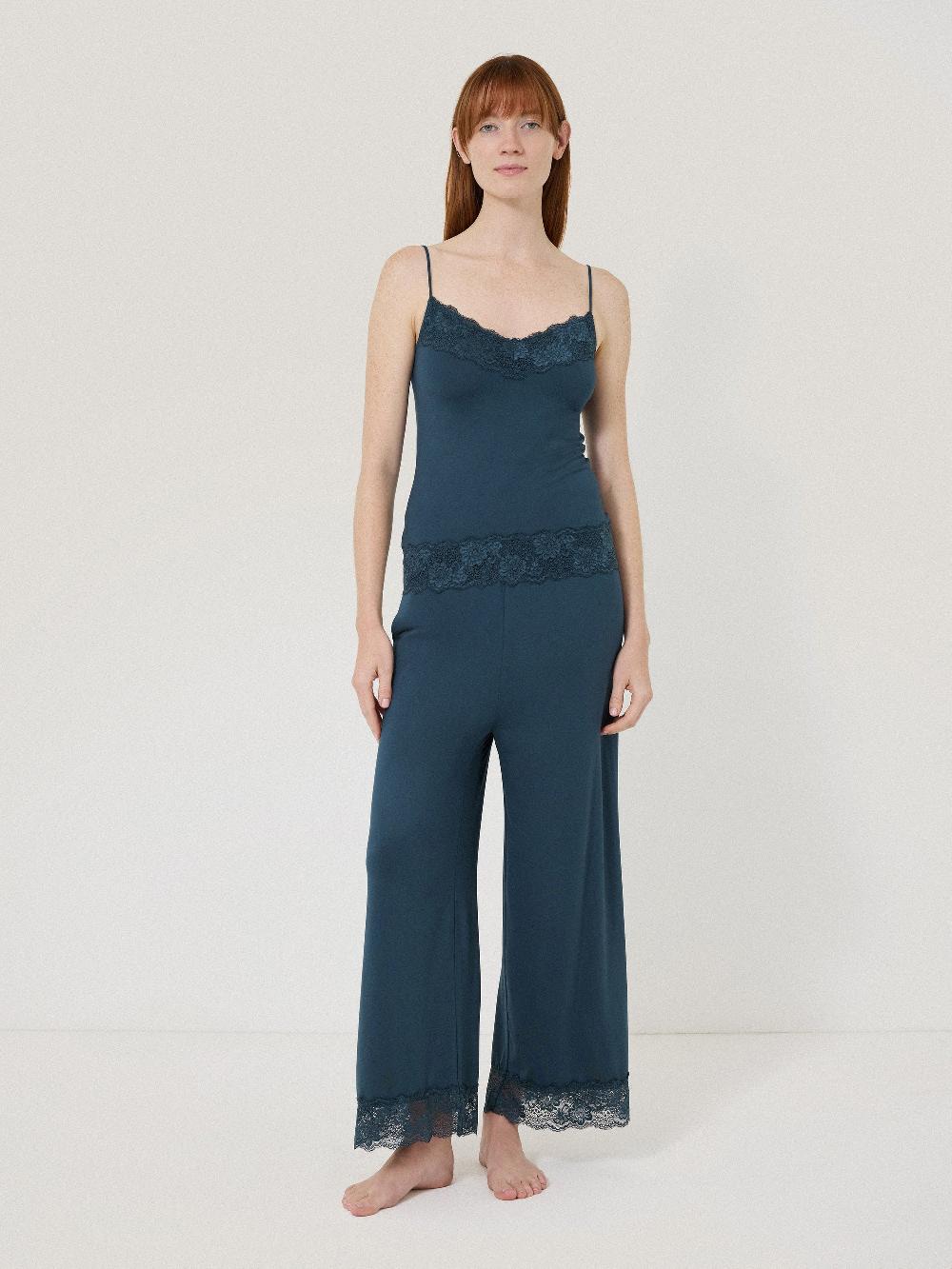 Jigsaw Modal Lace Pyjama Trouser GREY