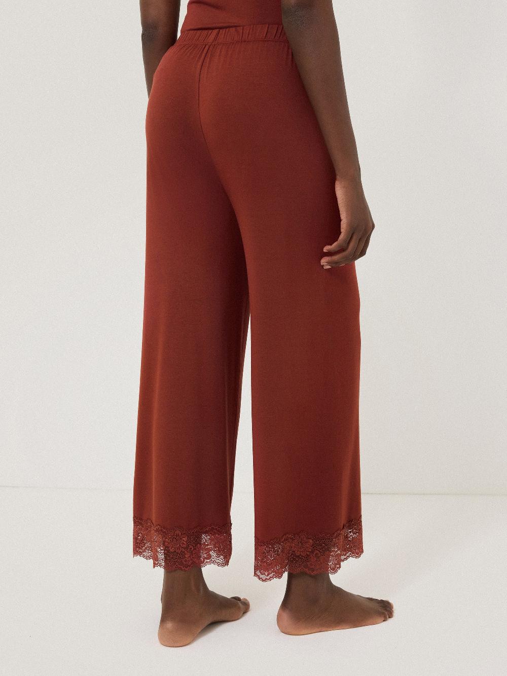 Jigsaw Modal Lace Trousers RED