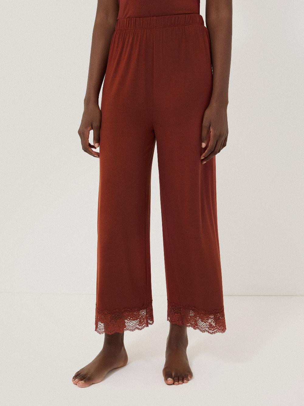 jigsaw Modal Lace Trousers RED
