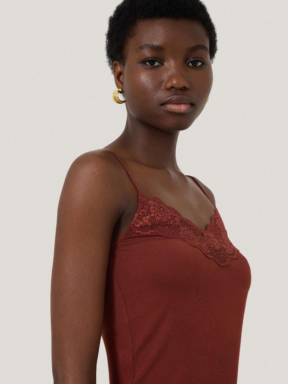 Jigsaw Modal Lace Vest Rich Robin