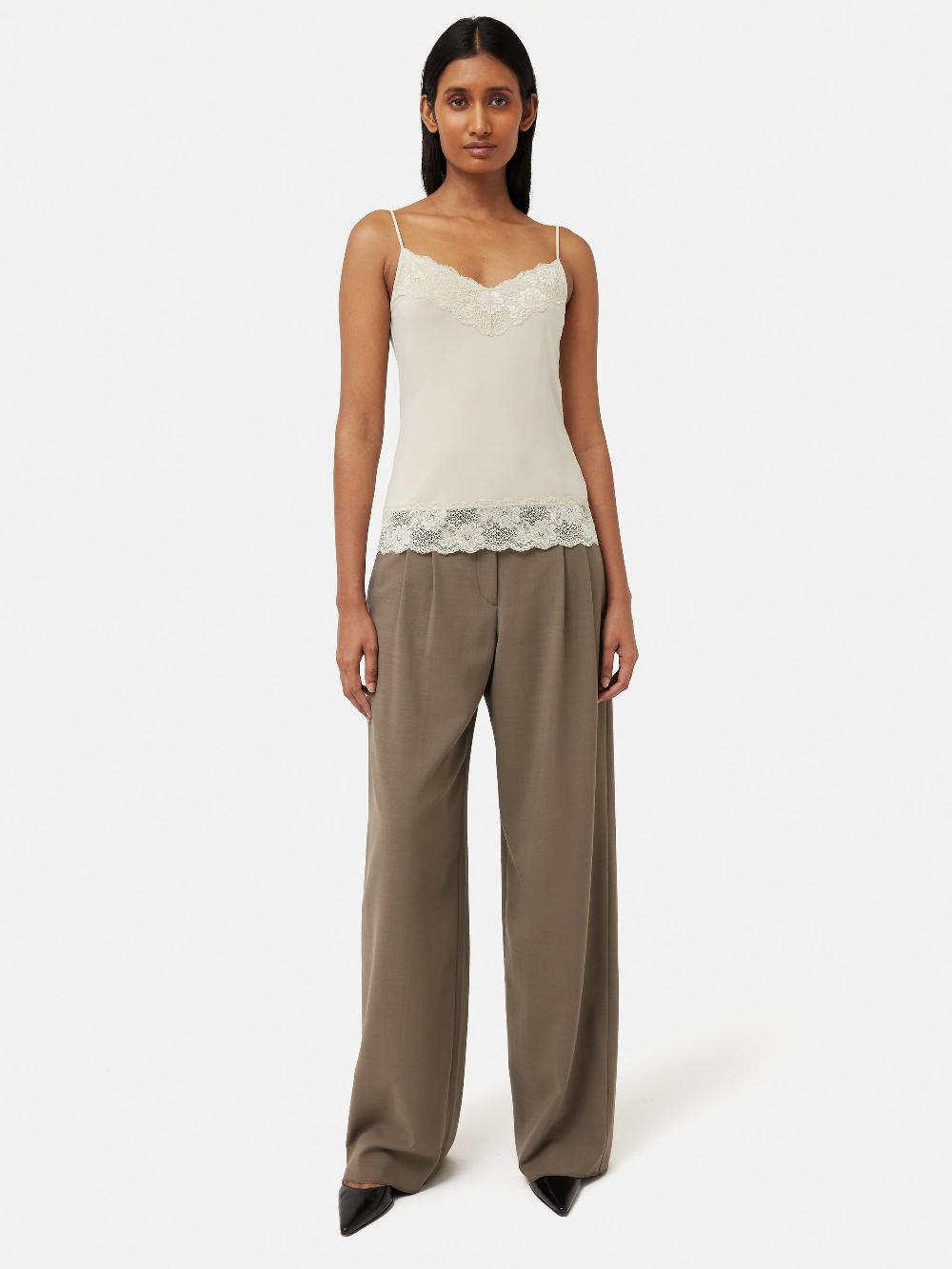 Jigsaw Modal Lace Vest White Sand