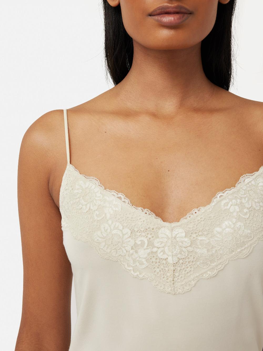 Jigsaw Modal Lace Vest White Sand