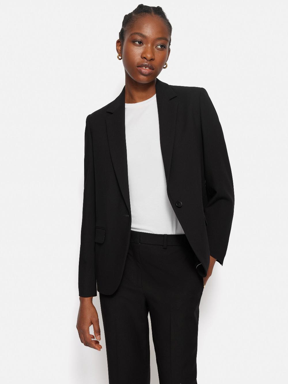 jigsaw Modern Crepe Brook Blazer Black