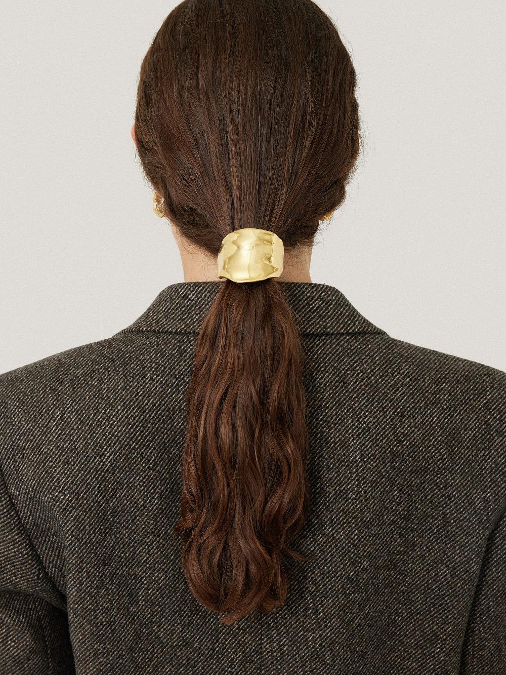 Jigsaw Molten Metal Hair Tie Gold